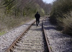 man on railway line