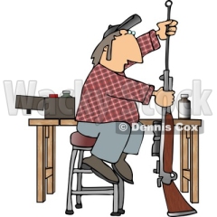 man-cleaning-inside-the-barrel-of-his-unloaded-rifle-gun-clipart-by-dennis-cox-at-wackystock